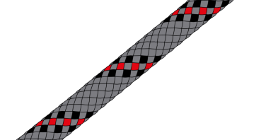 LIROS HANDY ELASTIC Dark Grey-Black-Red 16mm (1 meter)